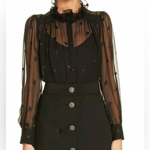 Kate Spade-Women’s Bakery Dot Devore Top, GUC